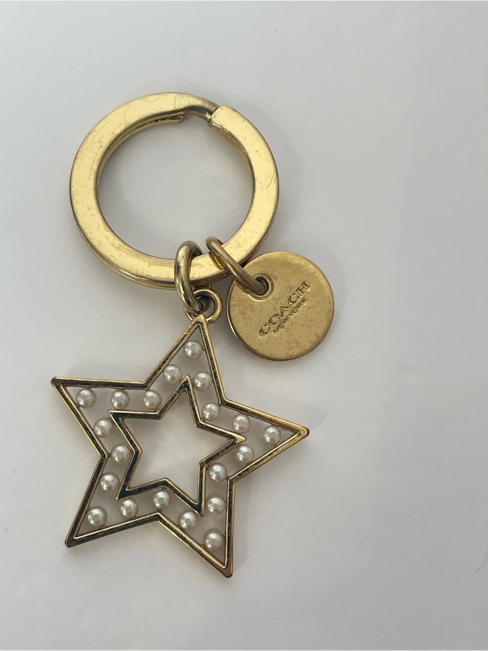 Coach Celestial Pearl Star & Moon Key Chain | Bag Charm